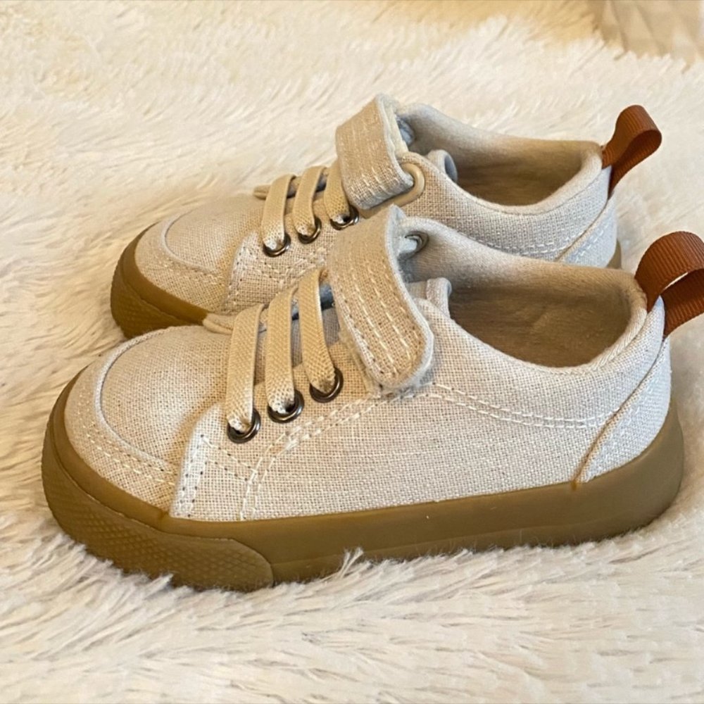 Cat & Jack Baby Boy Jahmir Canvas Sneaker Tan, 5
